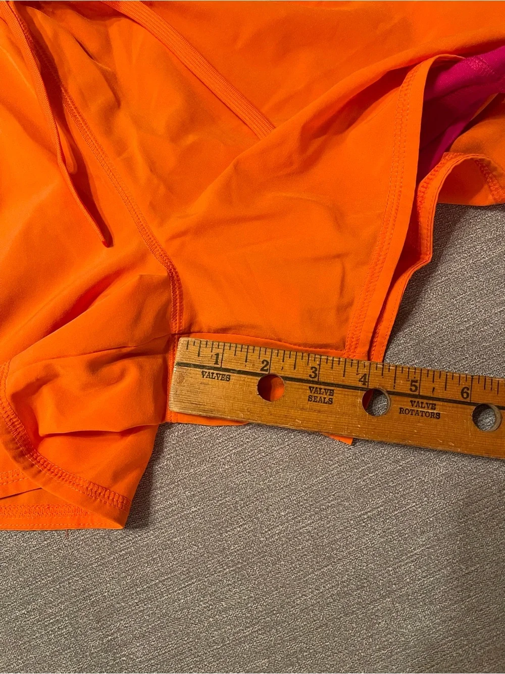 Nike Dri-FIT Women's Bright Orange Running Athletic Shorts with Pink Swoosh